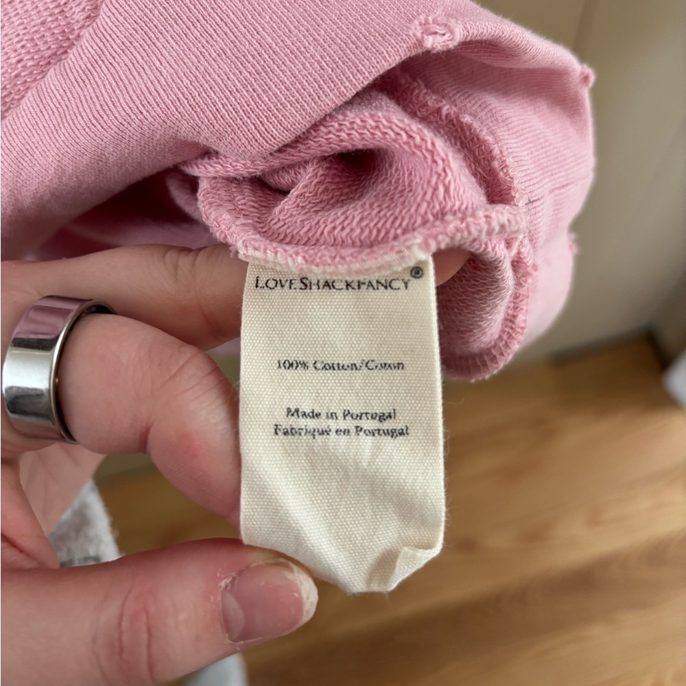 Love Shack Fancy Pink Distressed Hoodie - Picture 6 of 8